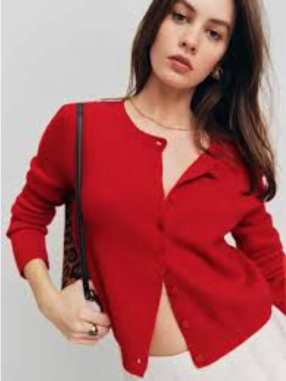 Reformation Red Clara Cardigan